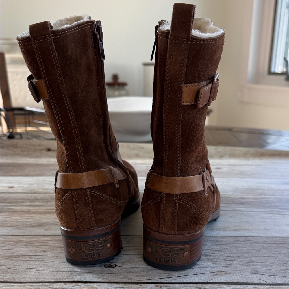 UGG Women’s Chestnut Suede Winter Boots with Shearling - Picture 4 of 5